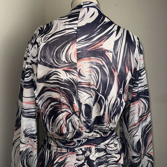 Laundry by Shelli Segal Dress Silk Mod Ikat Wrap Balloon Sleeve Mini Sz 14 EUC - Picture 7 of 12